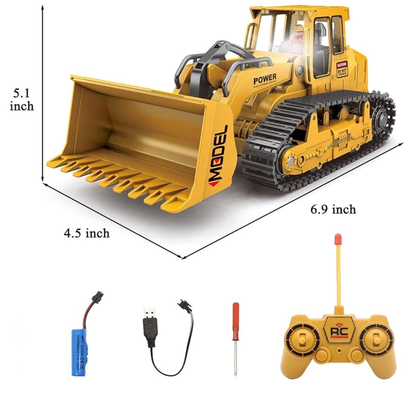 Remote Control Bulldozer RC | 1:20 Scale 4WD Construction Vehicle with Lights & Sound