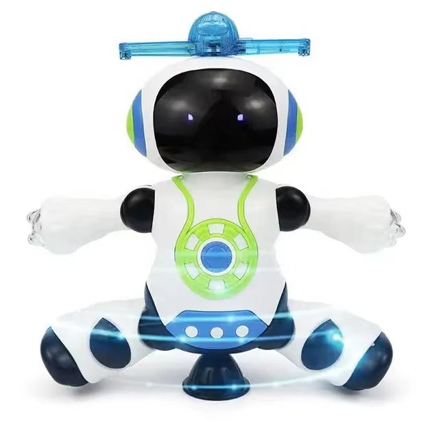 Dancing Robot Toy Gesture Action Figure Electric Revolving Robot Toys with Music Spinning and Lighting Patterns