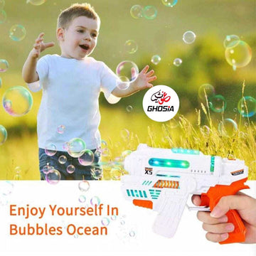 Automatic Water Bubble Gun With Music And Lights For Kids-Summer Gift For Kids And Toddlers