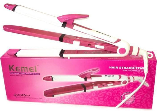 Kemei 1291 Hair Straightener, Curler & Crimper 3-In-1