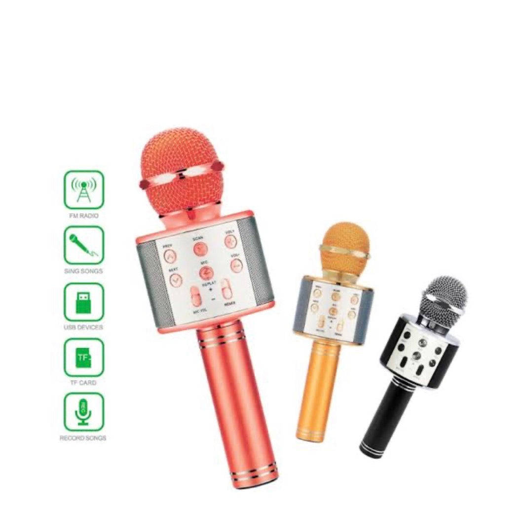 WS-858 Wireless Bluetooth Handheld Portable Karaoke Mic Speaker KTV Microphone