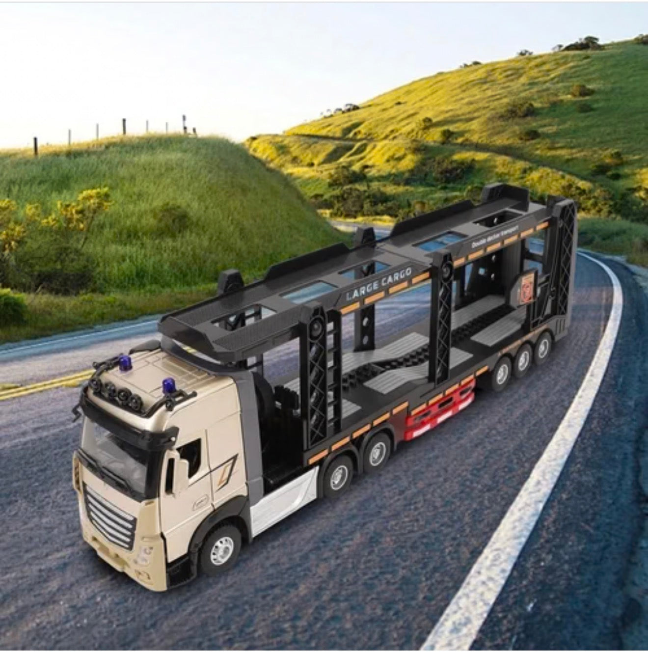 1:24 RC 2.4GHz Diecast Double-Layer Cargo Truck – Remote Control Large Truck Toy