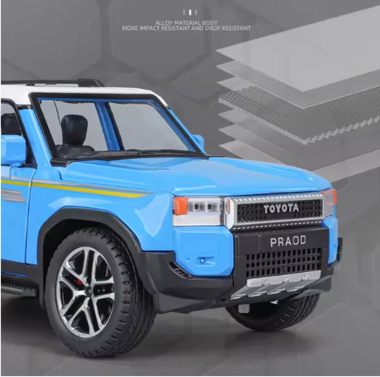 1:24 Diecast Toyota Land Cruiser Prado LC250 Model Car