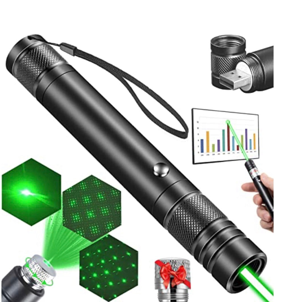 Rechargeable Green Laser Pointer Light – Long-Range High-Visibility Laser for Presentations & Outdoor Use