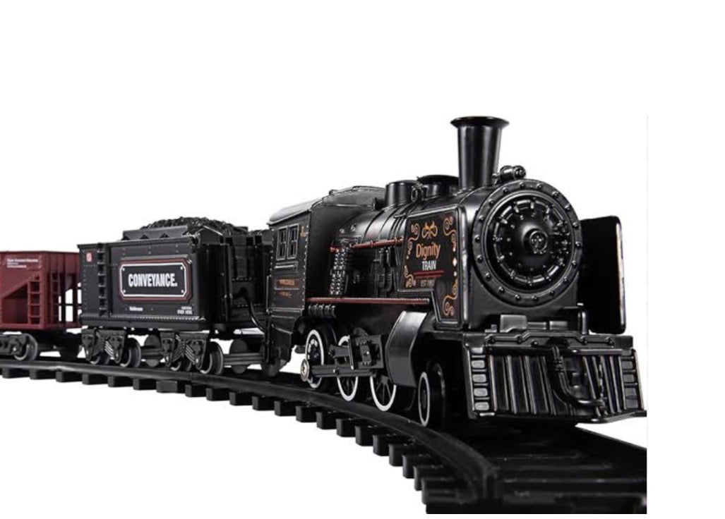 Retro Steam Train Set – Electric DIY Railway with Lights, Sounds & Smoke