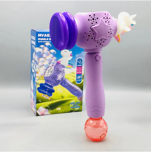 Unicorn Hammer Bubble Stick Toy | 12-Hole Colorful Bubble Blower for Kids