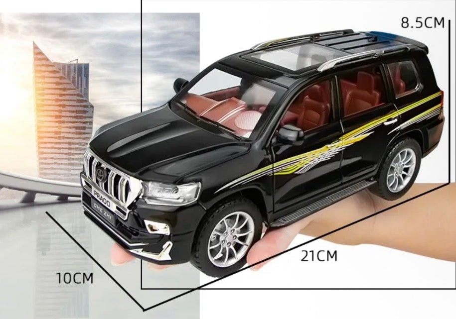 1:24 RC Prado Alloy Diecast Car with Remote | Openable Doors, Lights & Music