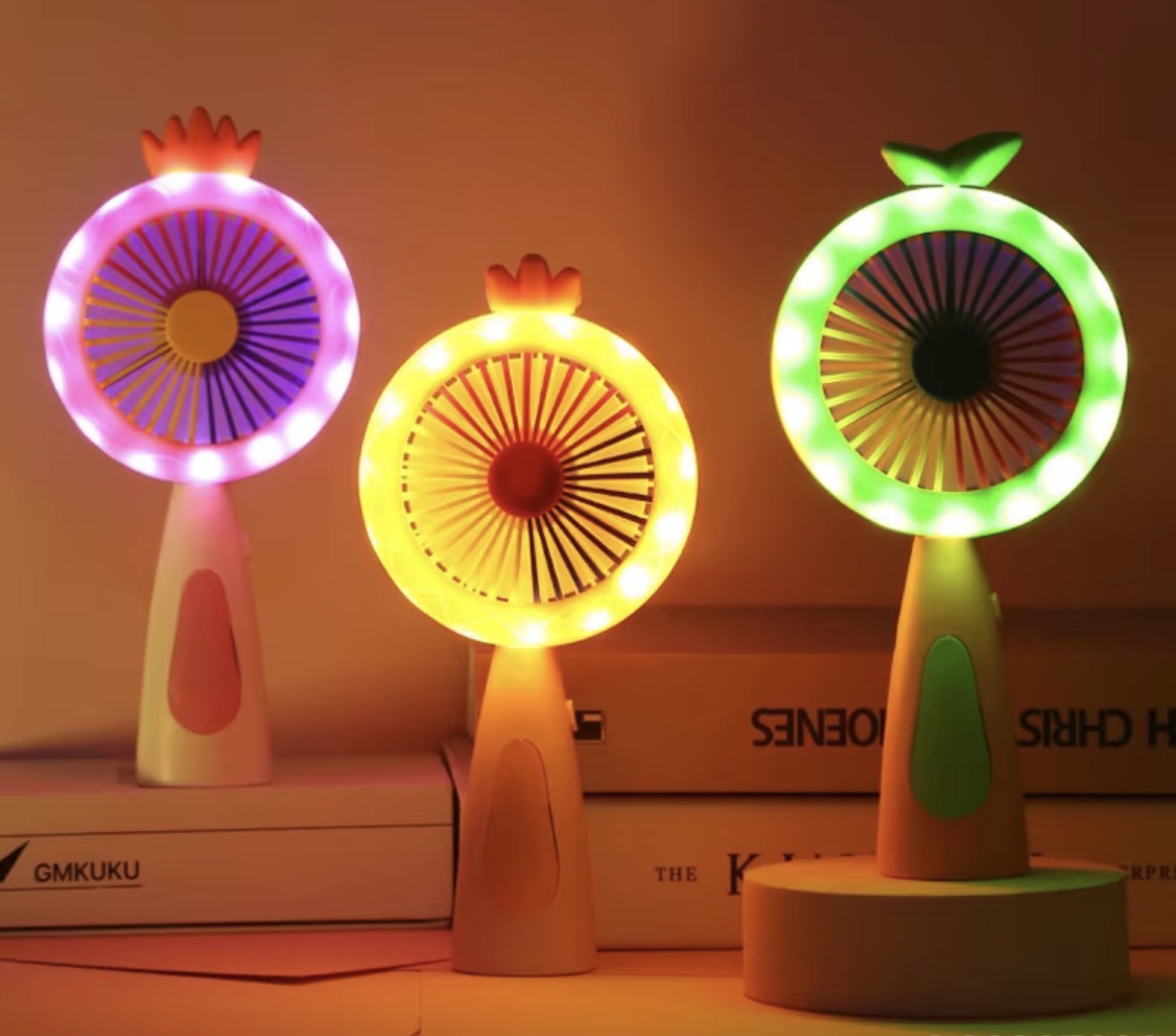 Colorful  Handheld Portable Desk Mini Fan | Toy for Kids with Light
