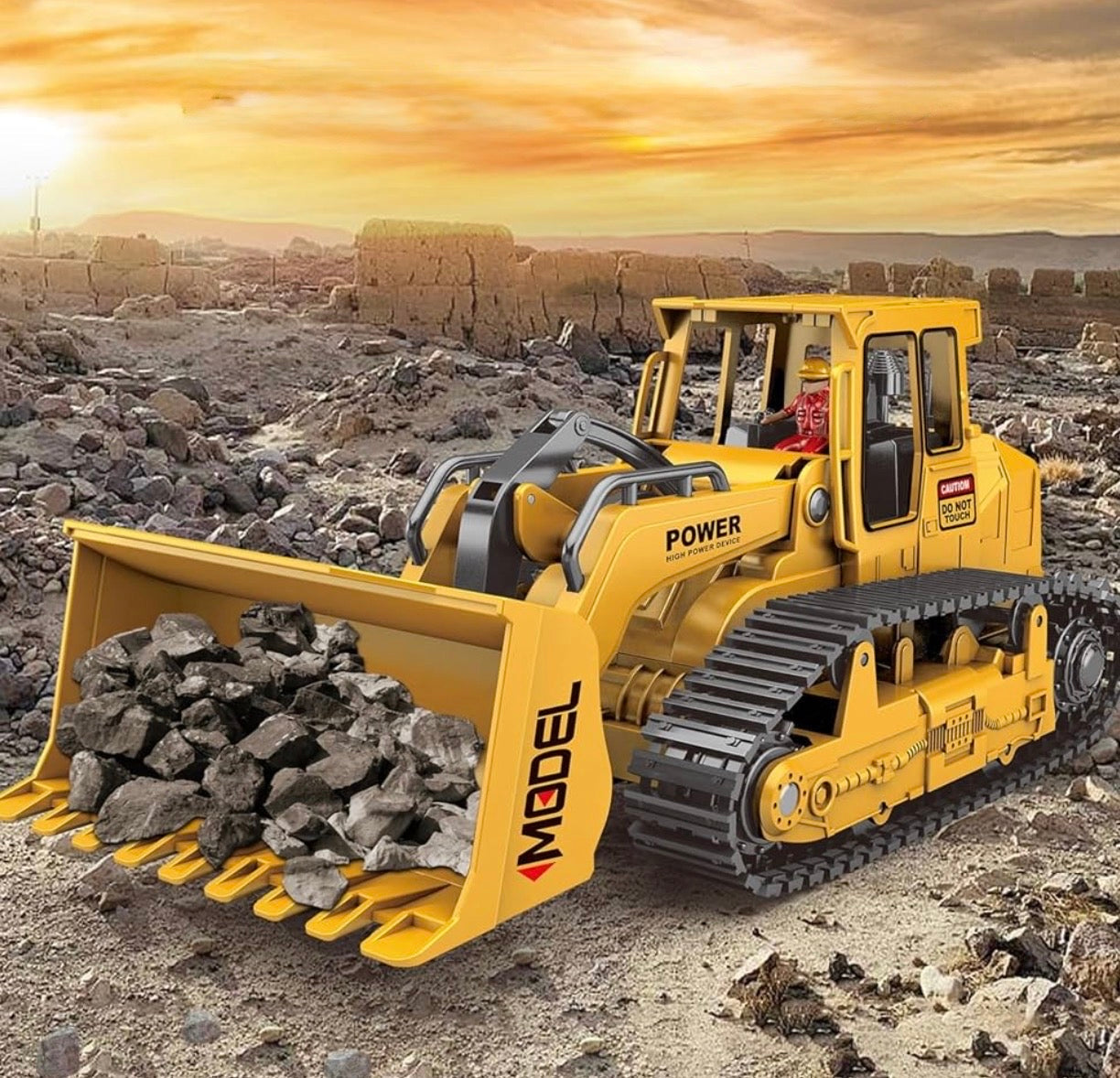 Remote Control Bulldozer RC | 1:20 Scale 4WD Construction Vehicle with Lights & Sound