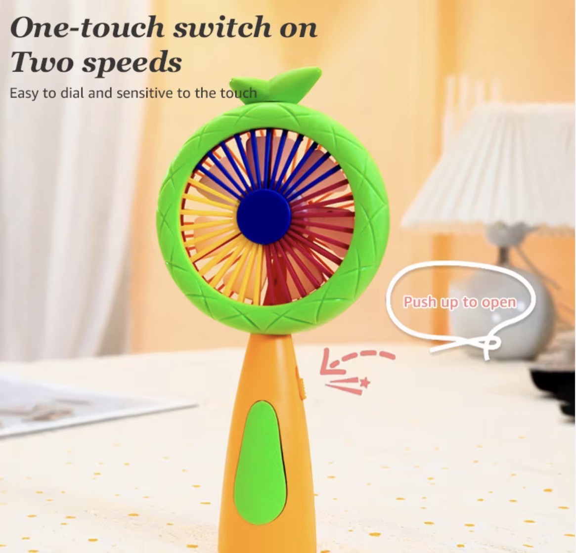 Colorful  Handheld Portable Desk Mini Fan | Toy for Kids with Light