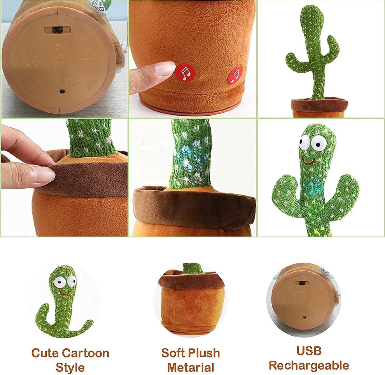 Dancing Cactus Toy | Singing, Dancing & Voice Repeating Fun