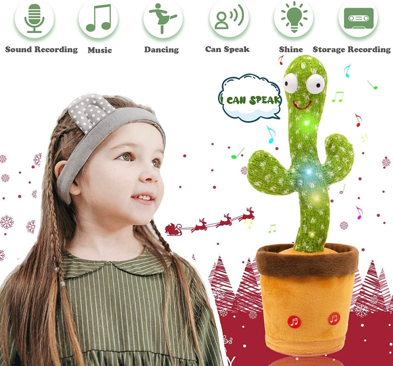 Dancing Cactus Toy | Singing, Dancing & Voice Repeating Fun