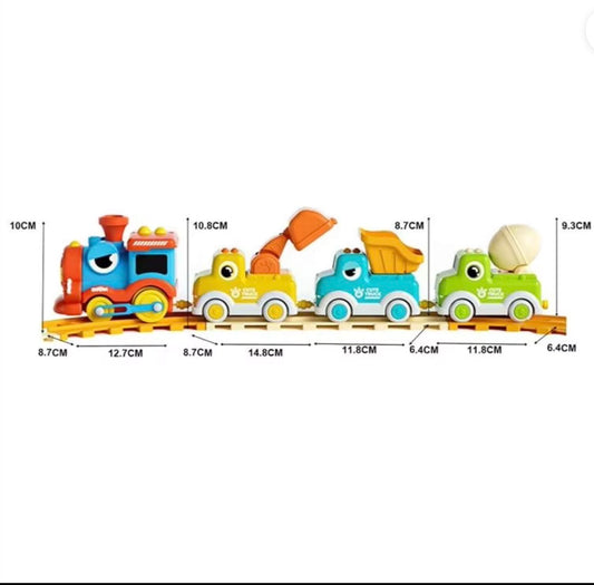 Customizable Dinosaur Track Train Toys for Kids | LED Lights & Spray