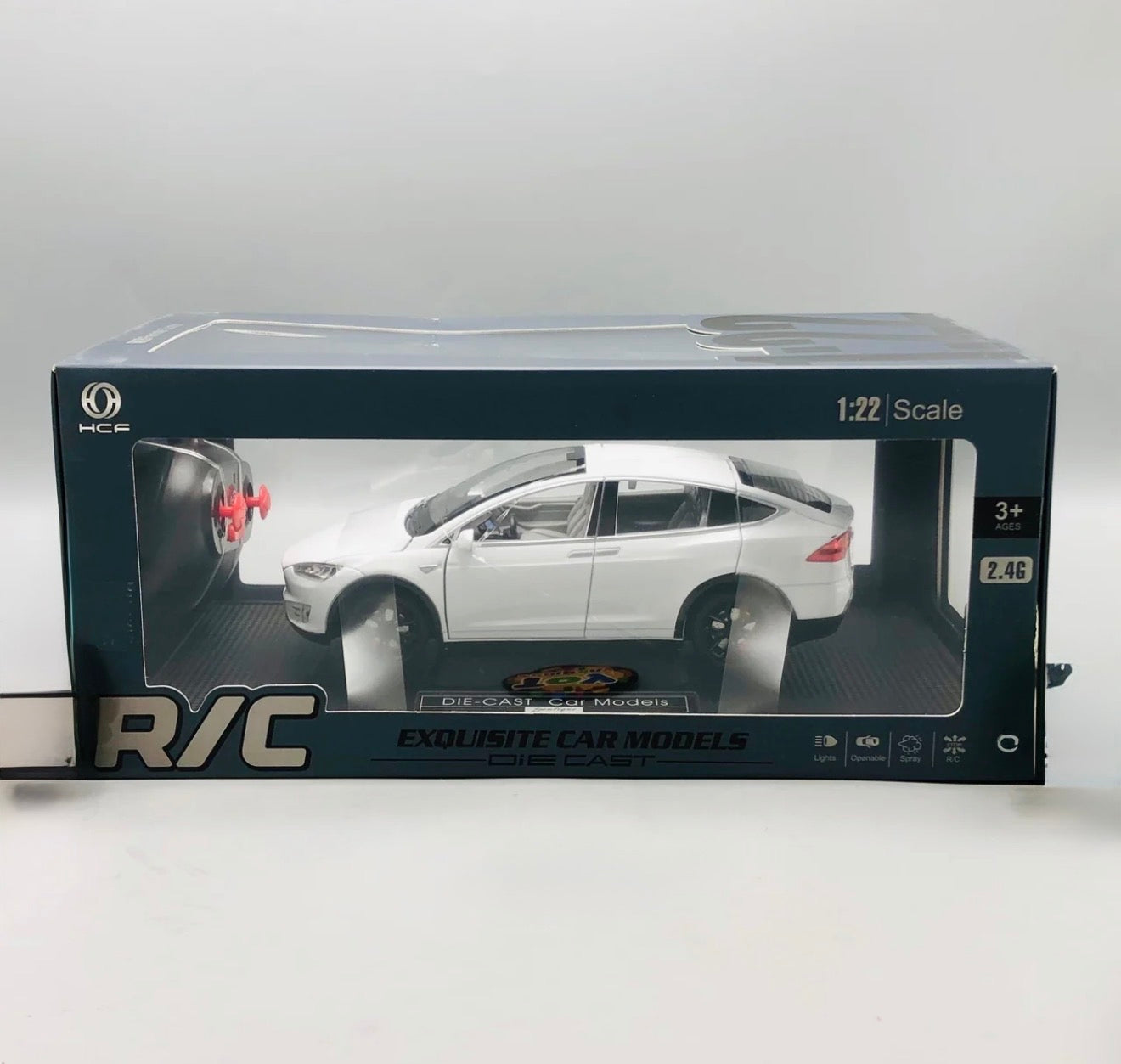 Tesla RC Diecast Model Car – Remote Control Metal Toy with Lights & Sound