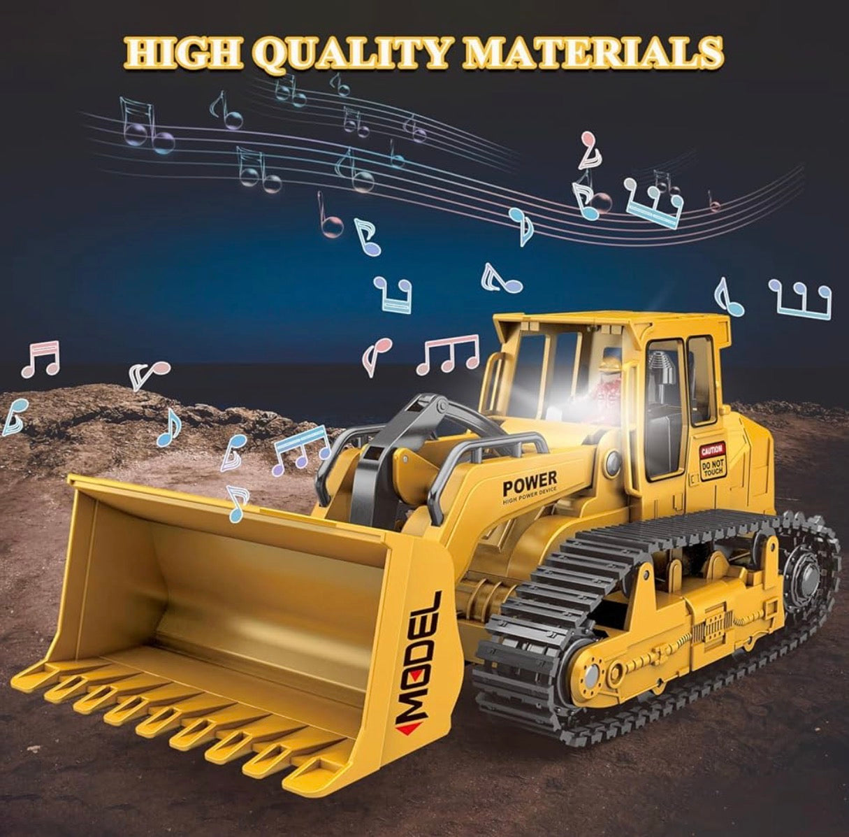 Remote Control Bulldozer RC | 1:20 Scale 4WD Construction Vehicle with Lights & Sound