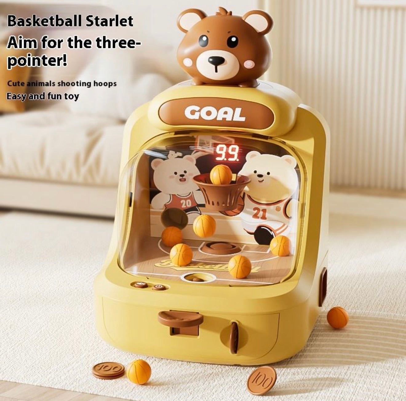 Kids Manual Basketball Shooting Game – Fun Indoor Toy with 10 Balls