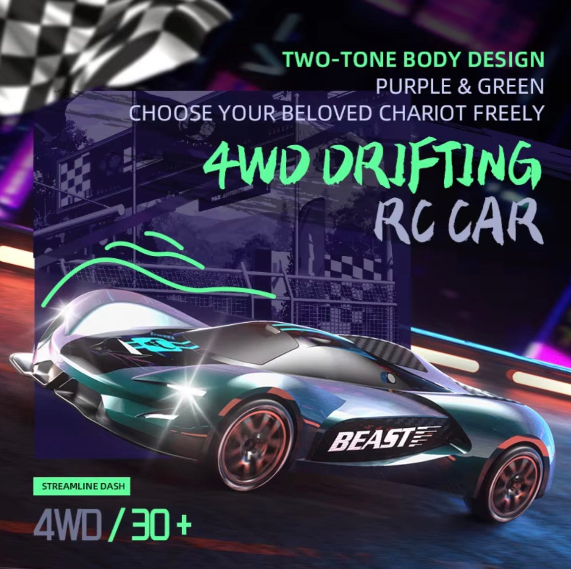 RC Drift Car 4WD | High-Speed 2.4GHz Remote Control Racing Vehicle for Kids