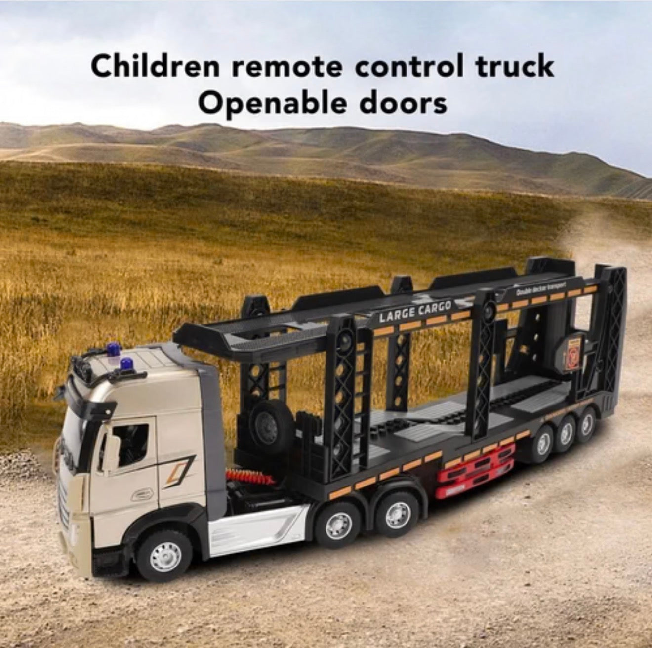 1:24 RC 2.4GHz Diecast Double-Layer Cargo Truck – Remote Control Large Truck Toy