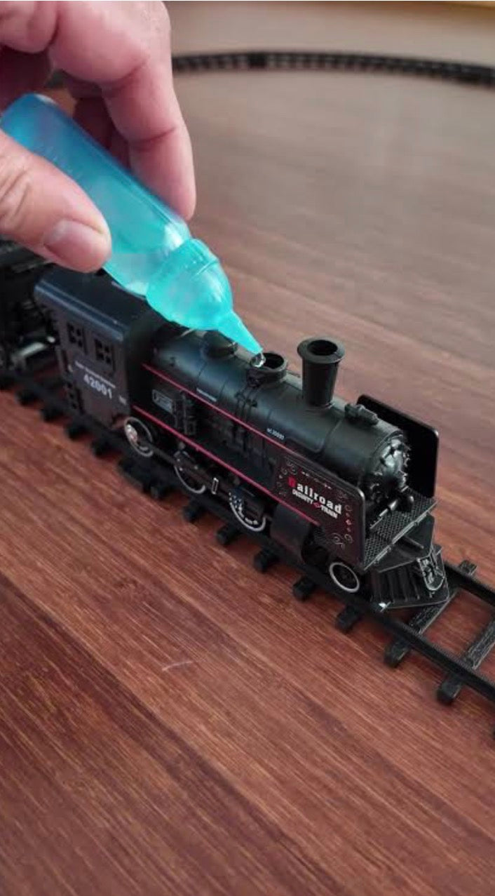 Retro Steam Train Set – Electric DIY Railway with Lights, Sounds & Smoke