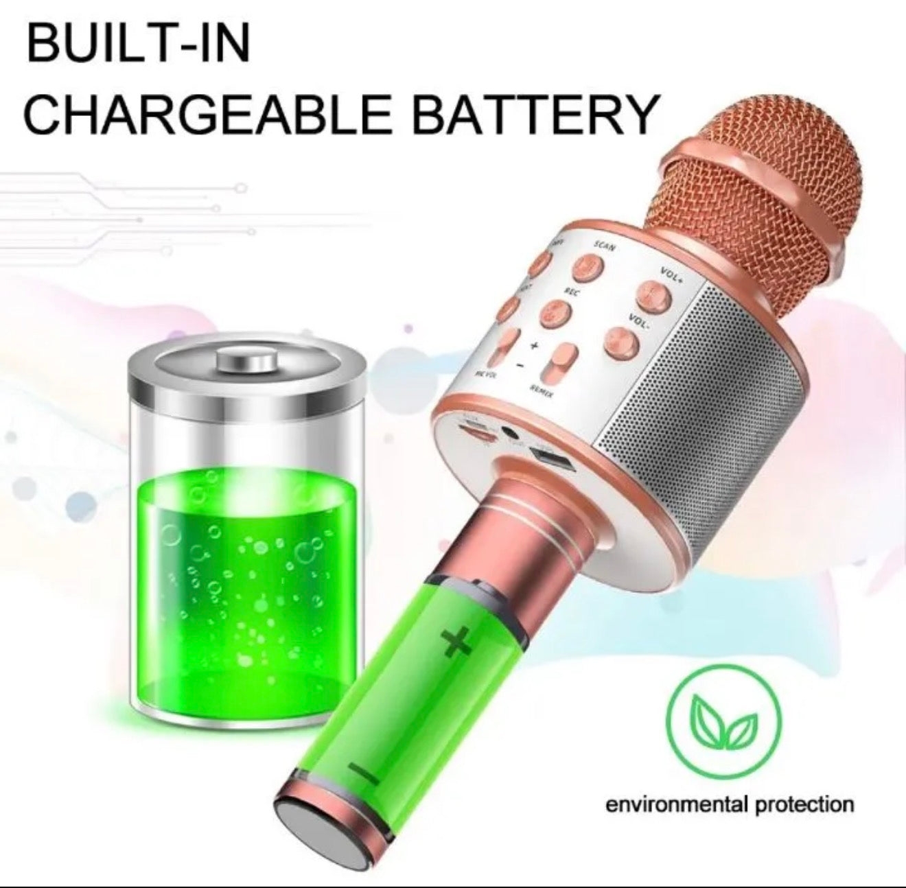 WS-858 Wireless Bluetooth Handheld Portable Karaoke Mic Speaker KTV Microphone