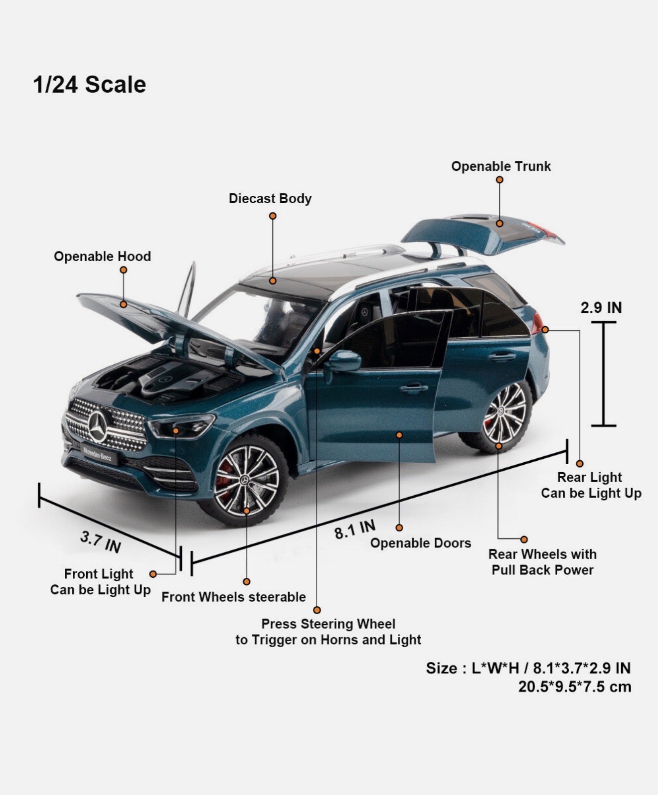 Mercedes-Benz GLE 350 Diecast Model – Light & Sound Collector’s Toy