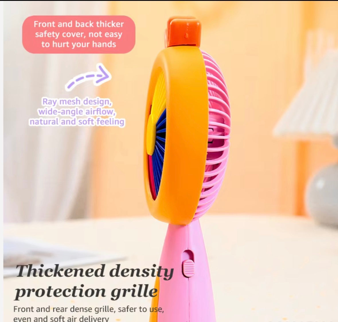 Colorful  Handheld Portable Desk Mini Fan | Toy for Kids with Light