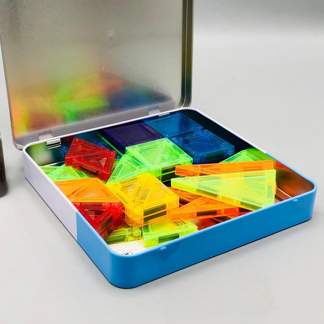 42Pcs Kids Magnetic Tiles Building Set With Storage Box