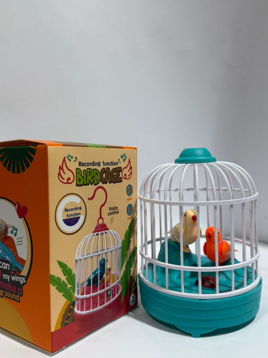 Singing Bird Cage Voice Control Electric Bird Toy Interactive Kids Toy