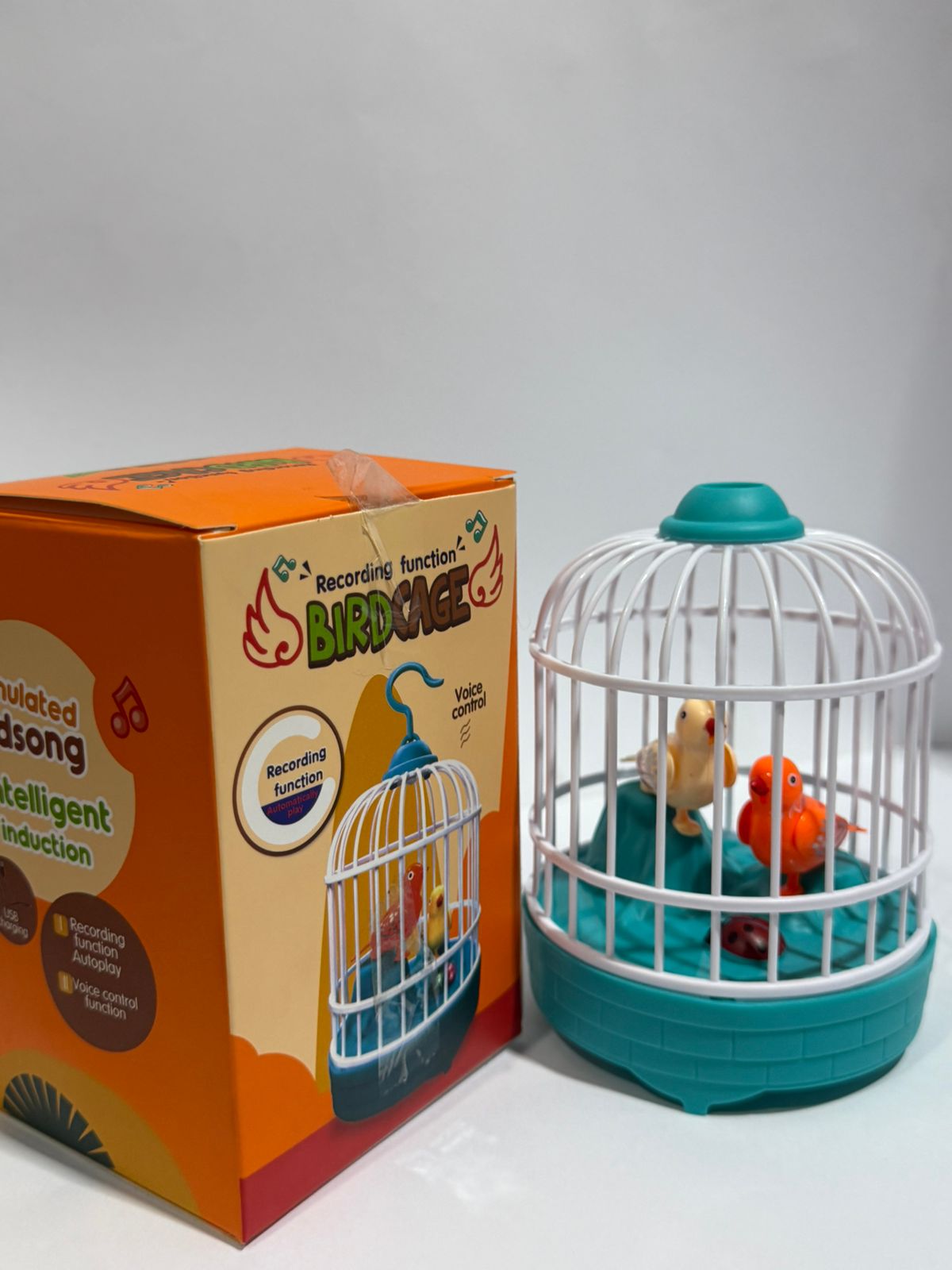 Singing Bird Cage Voice Control Electric Bird Toy Interactive Kids Toy