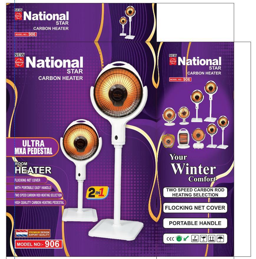 2-in-1 Carbon Rod Room Heater – Model 906