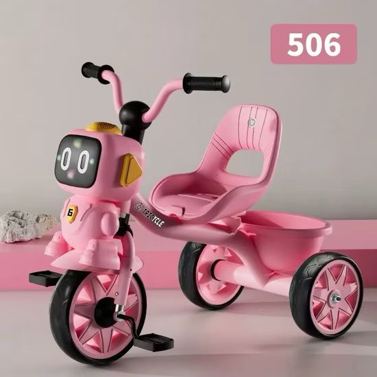 Toddler Toys Tricycle for Kids 2-5 Years - Balance Bike with Light & Music, Strong Steel Frame, Kids Tricycle with 3 Wheels & Back Storage Basket - Perfect Ride-On Toy for Boys & Girls