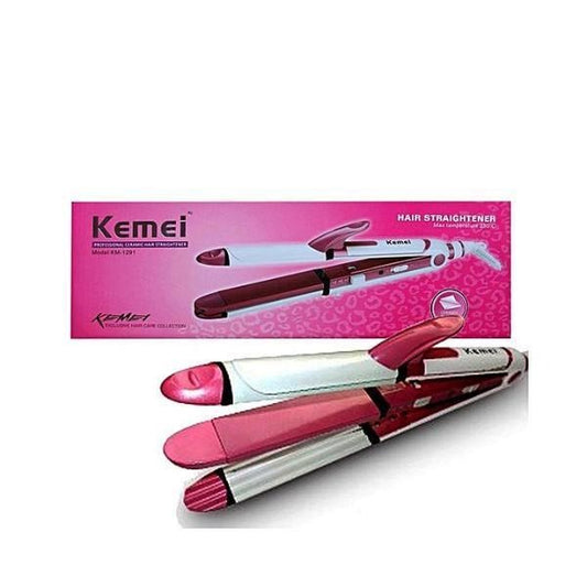 Kemei 1291 Hair Straightener, Curler & Crimper 3-In-1
