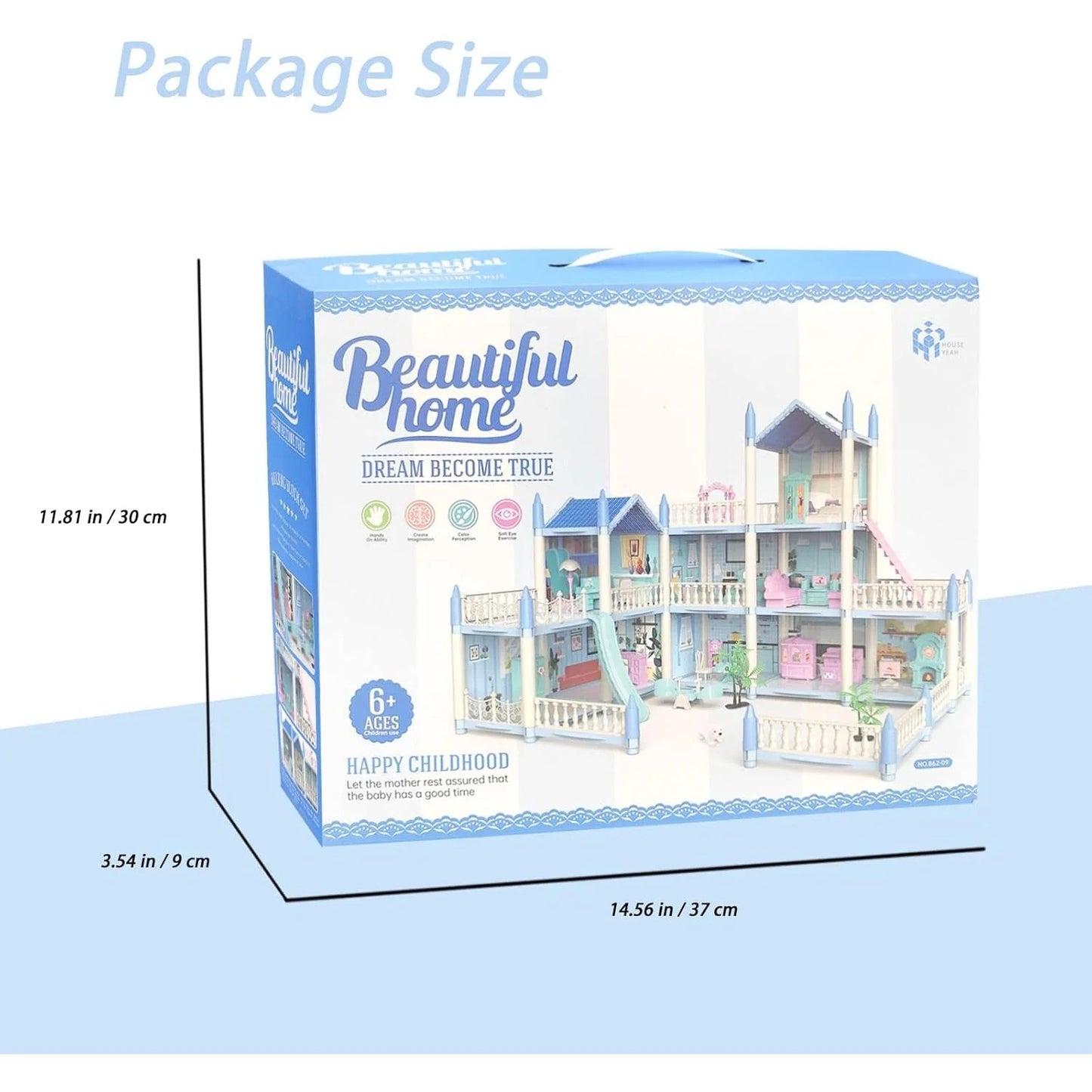 192Pcs DIY Dream Villa Luxury Doll House