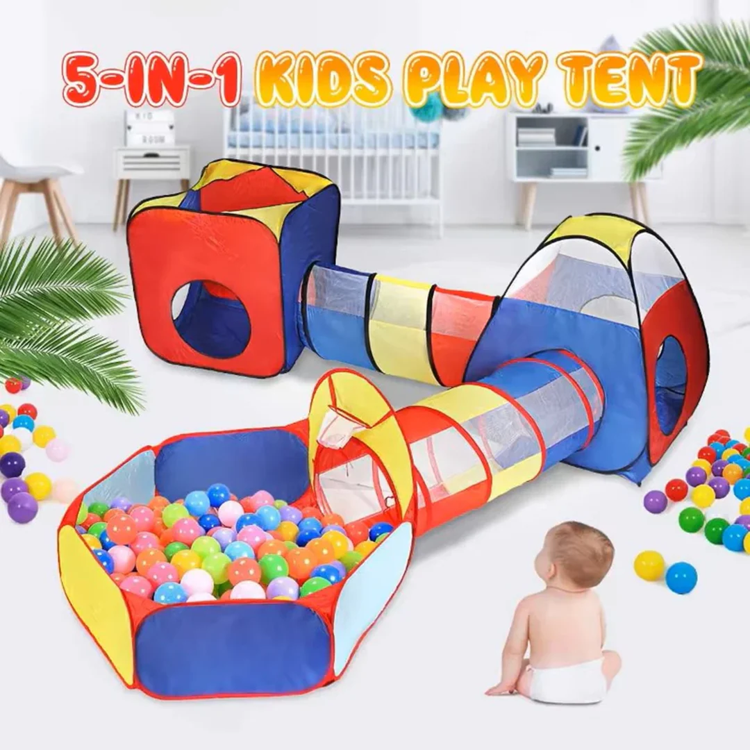 5IN1 MULTICOLOR BALL PIT TUNNEL TENT HOUSE
