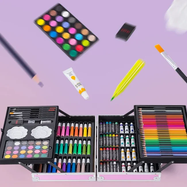 145Pcs Premium Unicorn Themed Kids Painting Kit Briefcase