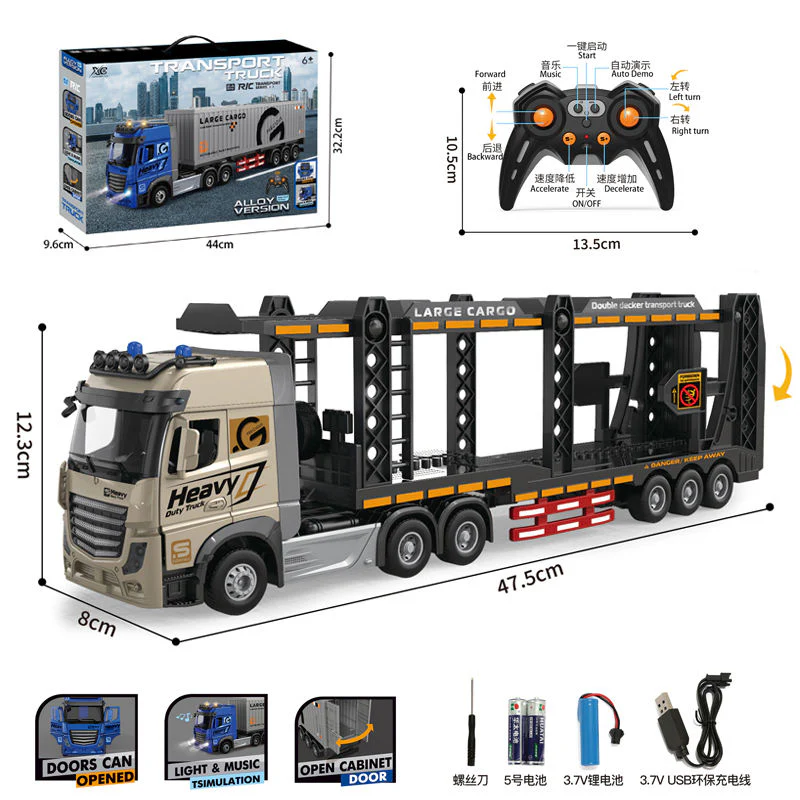 1:24 RC 2.4GHz Diecast Large Cargo Transport Truck