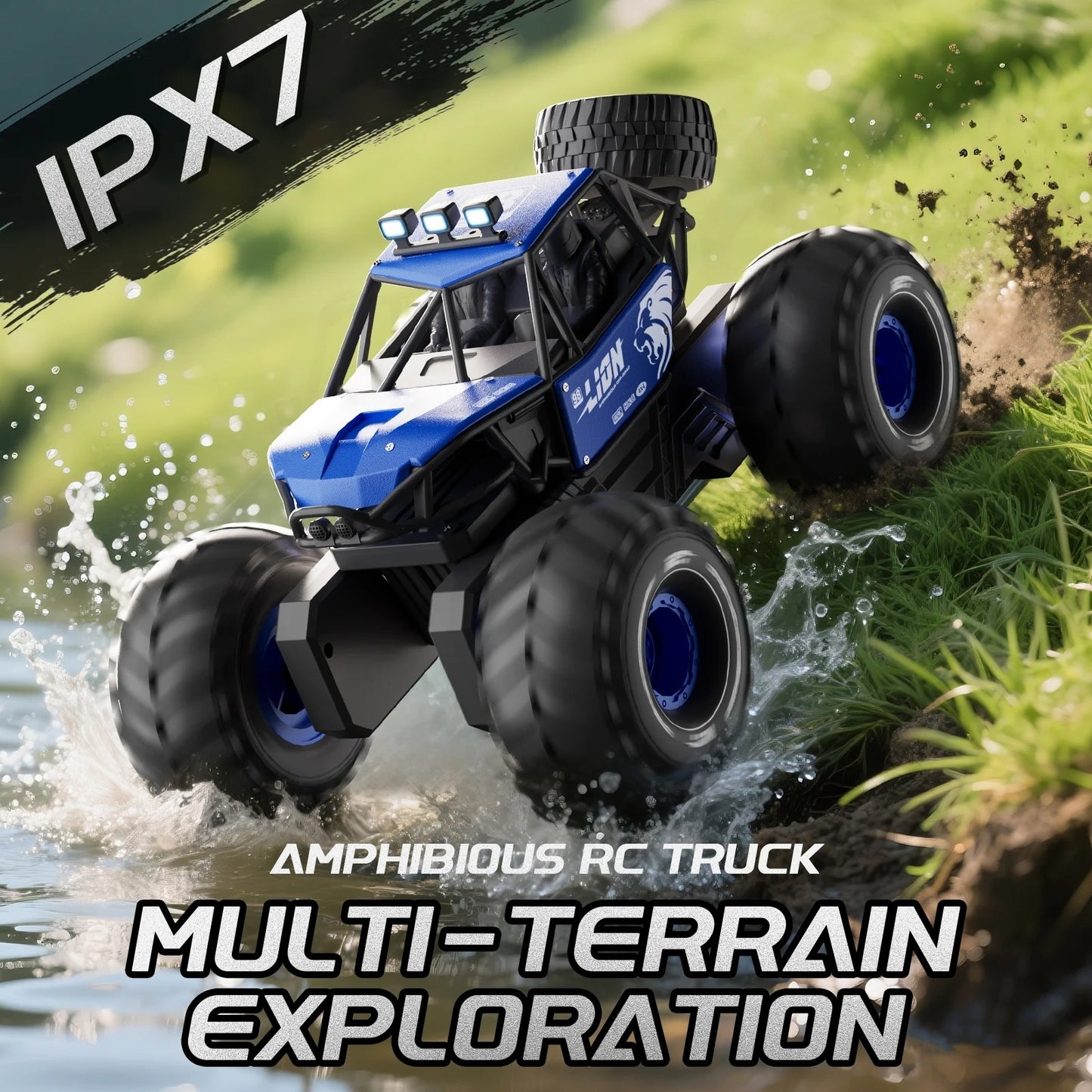 4DRC 1:14 Remote Control Cars , Waterproof 4WD off Road Truck Remote Control Car Metal ShellToys Gifts for Kids Adults Gift,blue