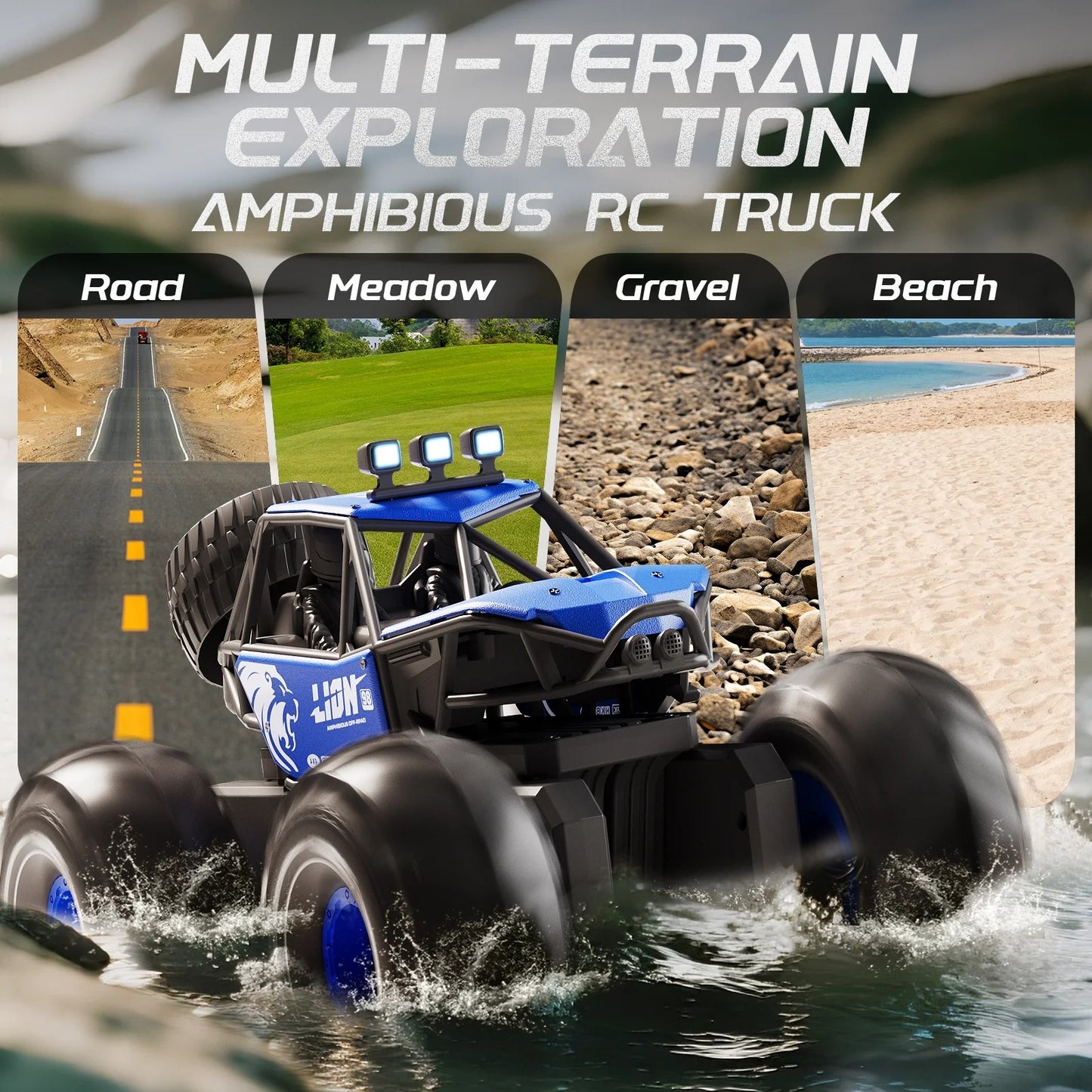 4DRC 1:14 Remote Control Cars , Waterproof 4WD off Road Truck Remote Control Car Metal ShellToys Gifts for Kids Adults Gift,blue