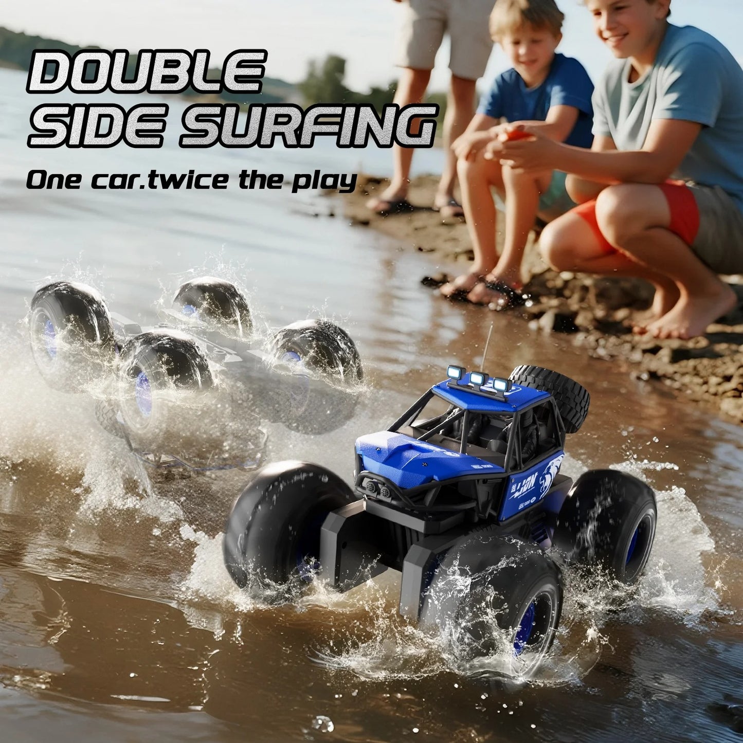 4DRC 1:14 Remote Control Cars , Waterproof 4WD off Road Truck Remote Control Car Metal ShellToys Gifts for Kids Adults Gift,blue