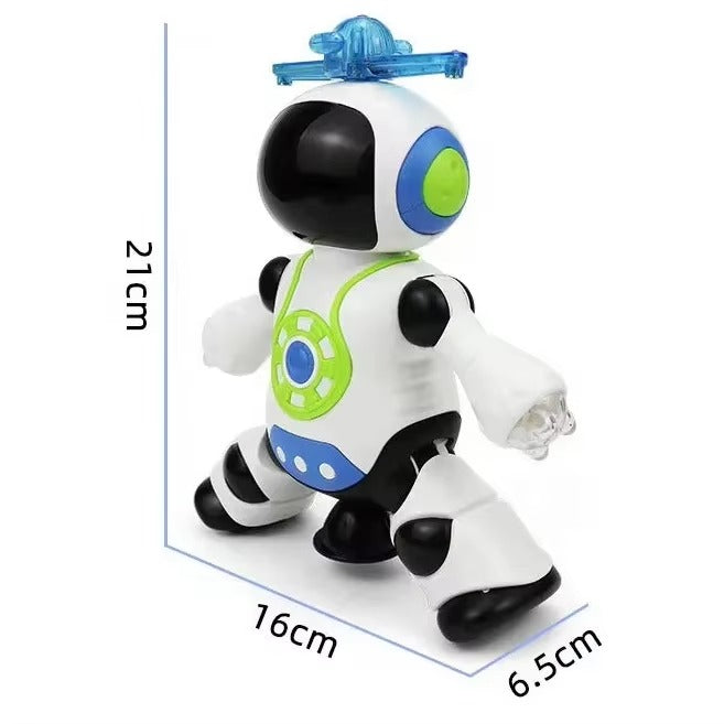 Dancing Robot Toy Gesture Action Figure Electric Revolving Robot Toys with Music Spinning and Lighting Patterns