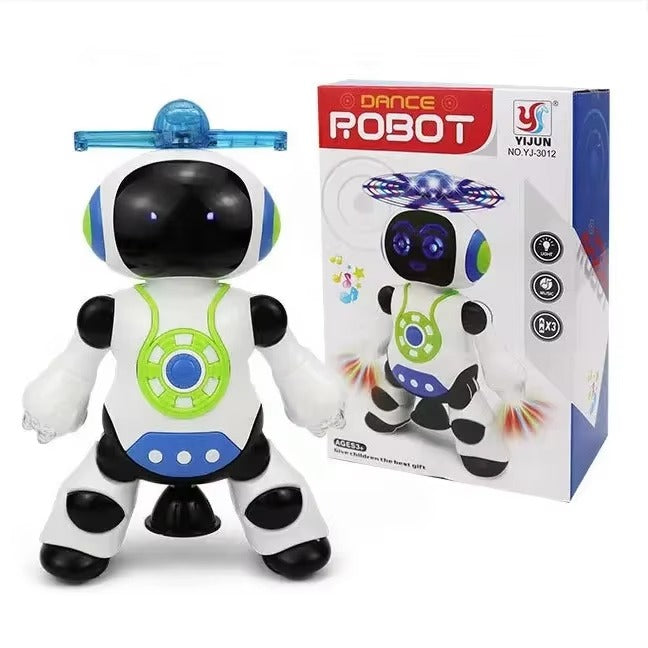 Dancing Robot Toy Gesture Action Figure Electric Revolving Robot Toys with Music Spinning and Lighting Patterns