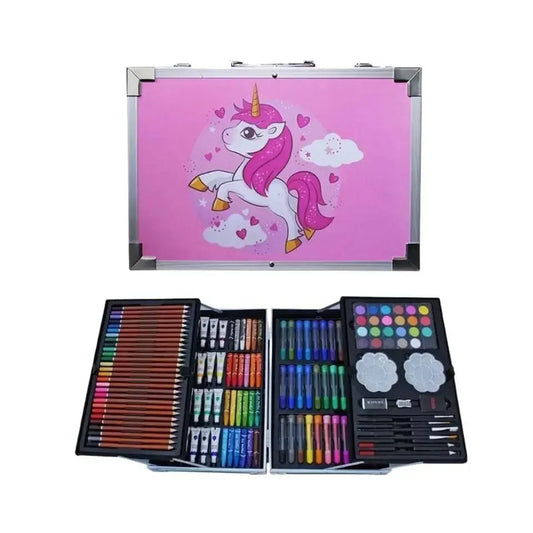145Pcs Premium Unicorn Themed Kids Painting Kit Briefcase