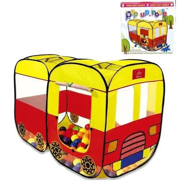 Pop Up Tent House Bus Tent House + 50 Soft Plastic Balls