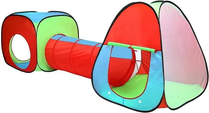 3 In 1 Children's, Kids Pop Up Play Tent And Tunnel Set -Foldable Pop Up Kids Toddler Play Tent For Boys, Girls, Indoor Outdoor Use With Tunnel And Ball Pit