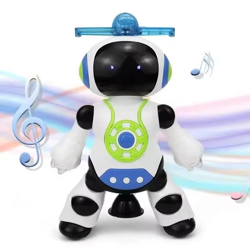 Dancing Robot Toy Gesture Action Figure Electric Revolving Robot Toys with Music Spinning and Lighting Patterns