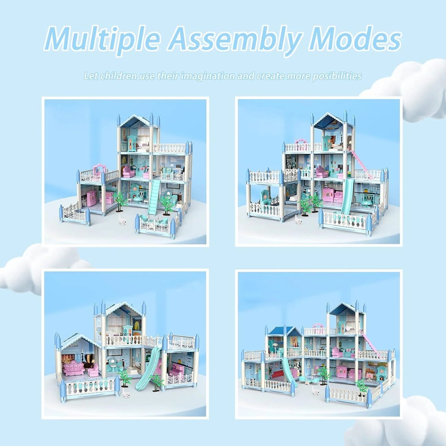 192Pcs DIY Dream Villa Luxury Doll House