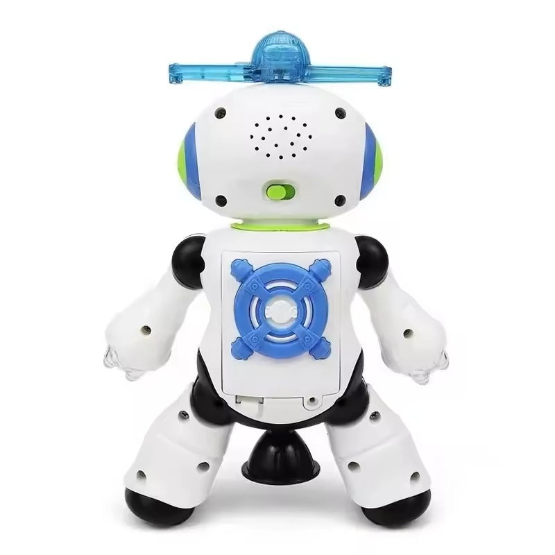 Dancing Robot Toy Gesture Action Figure Electric Revolving Robot Toys with Music Spinning and Lighting Patterns