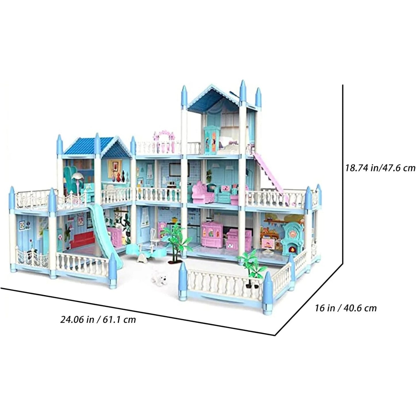 192Pcs DIY Dream Villa Luxury Doll House