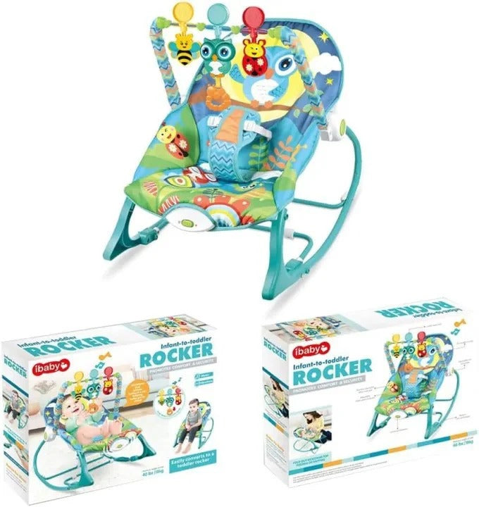 Baby Rocking Chair Baby Multi-Function Music Vibration Rocking Bed Lightweight Foldable Rocking Chair