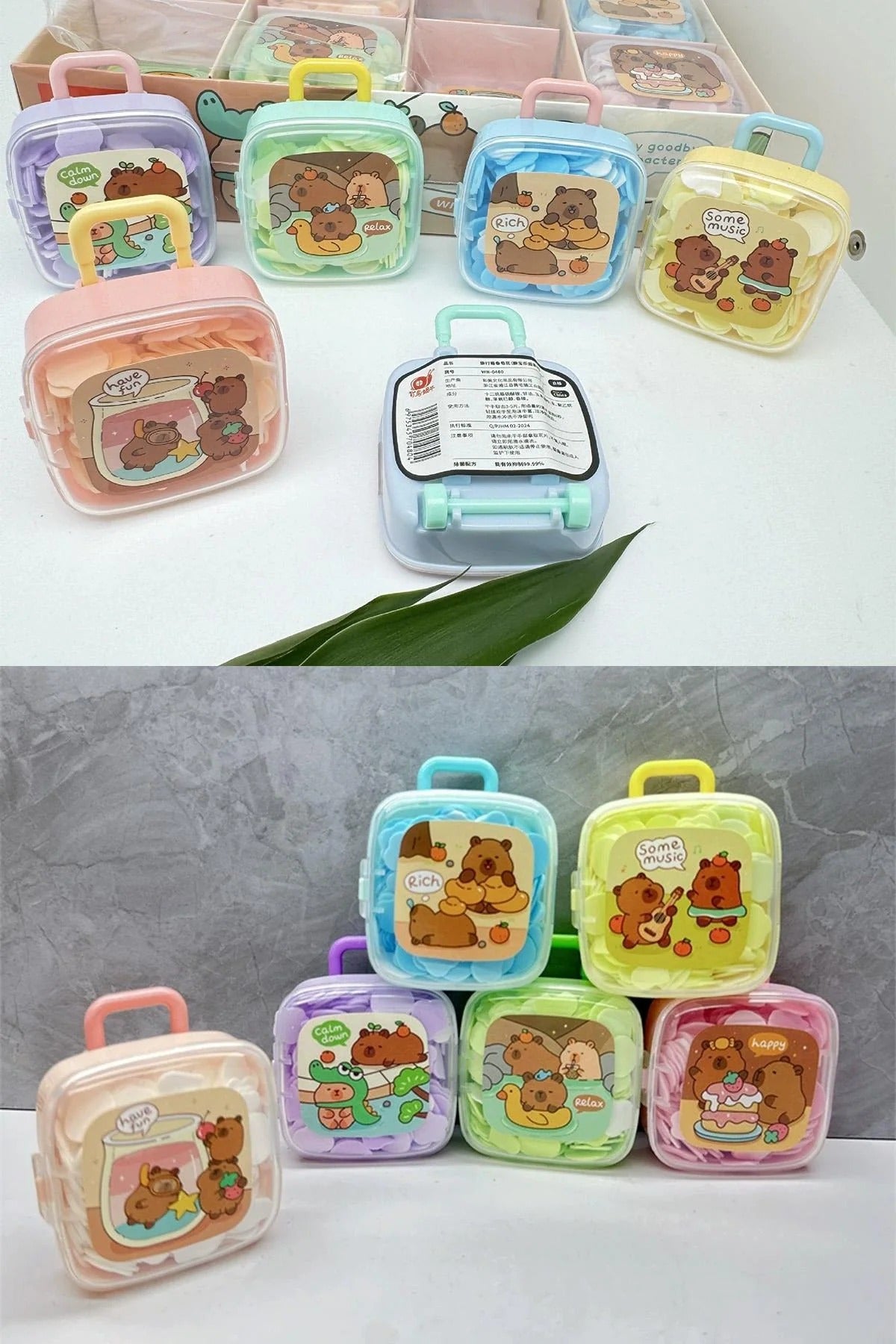 1Pc Portable Travel Suitcase Shape Paper Soap